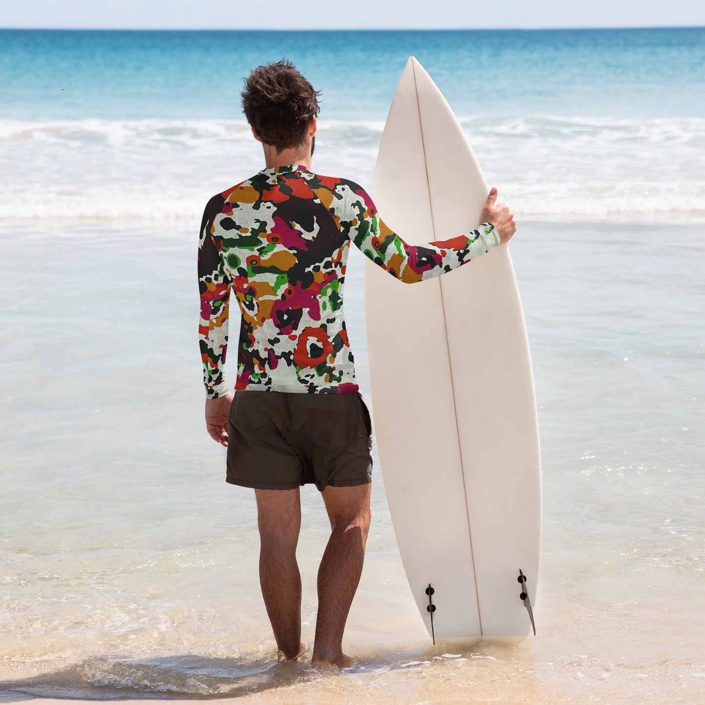 Multicolour Paint Ankara Men's Rash Guard