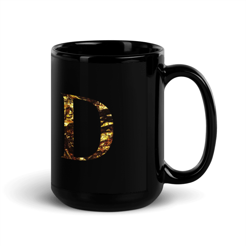 Monogram D Black Glossy Mug