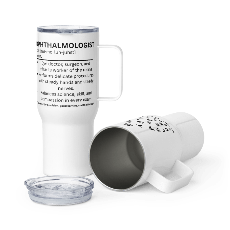 Personalised Ophthalmologist Travel mug with a handle