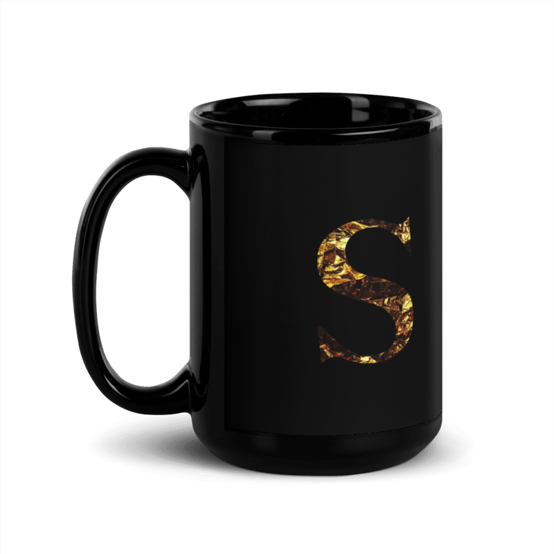 Monogram S Black Glossy Mug