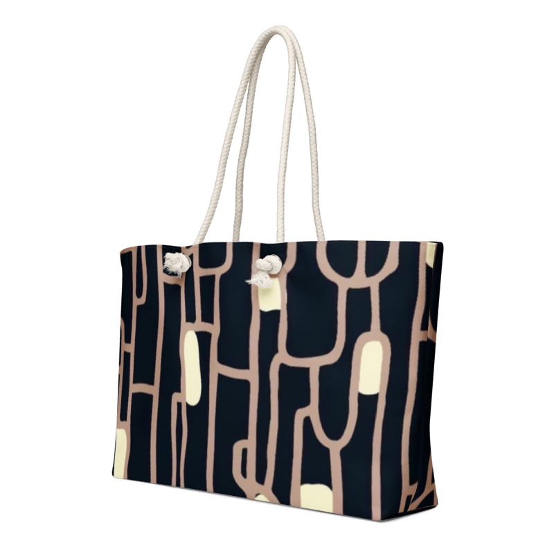 Brown Lines Oversized weekender bag