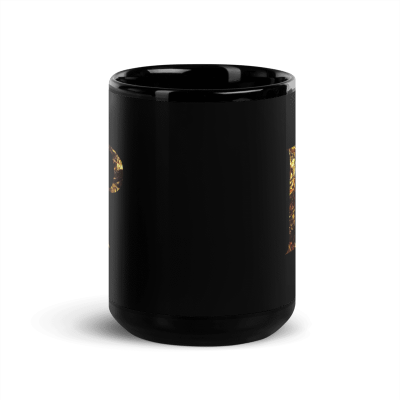 Monogram P Black Glossy Mug