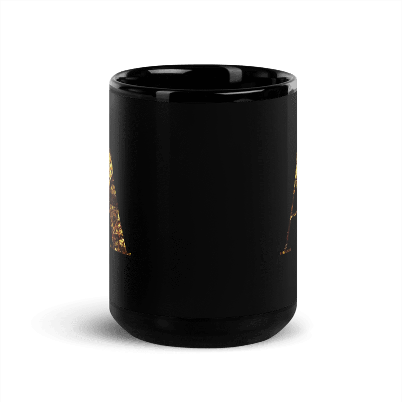Monogram A Black Glossy Mug