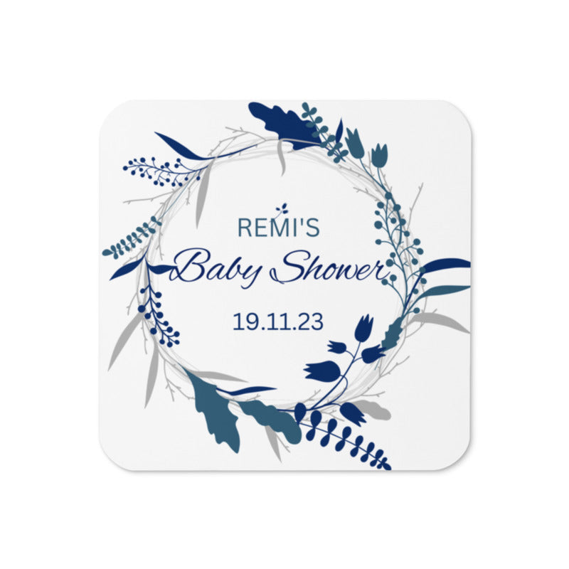 Personalized Baby Shower Cork-back coaster