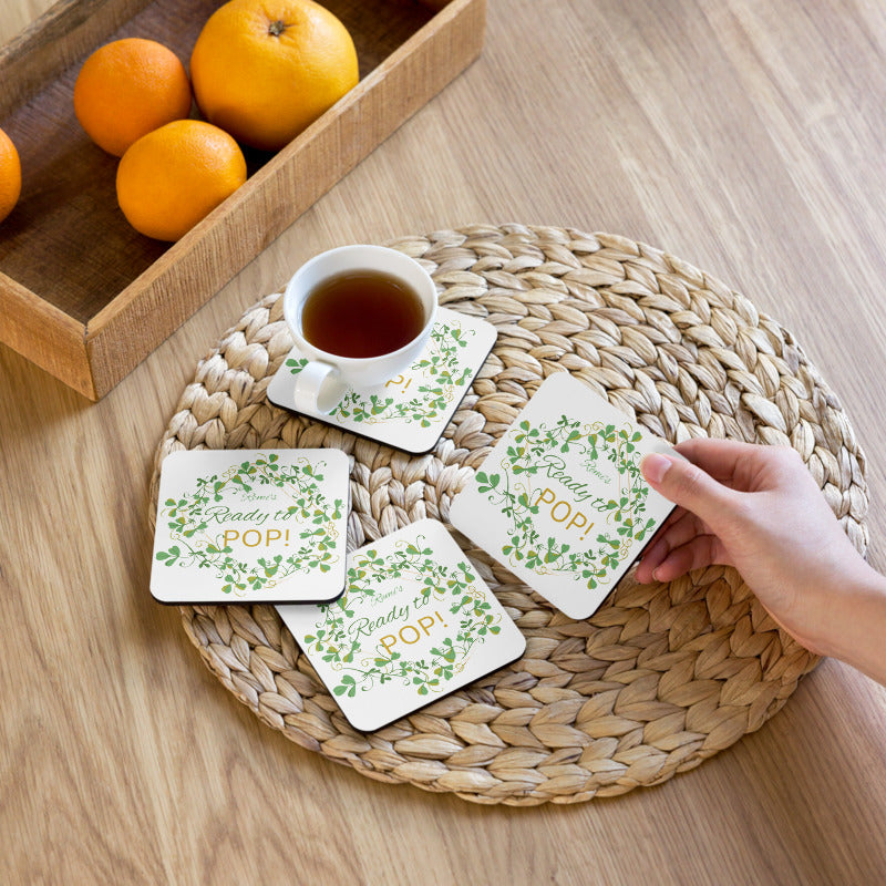 Personalised Baby Shower Cork-back coaster