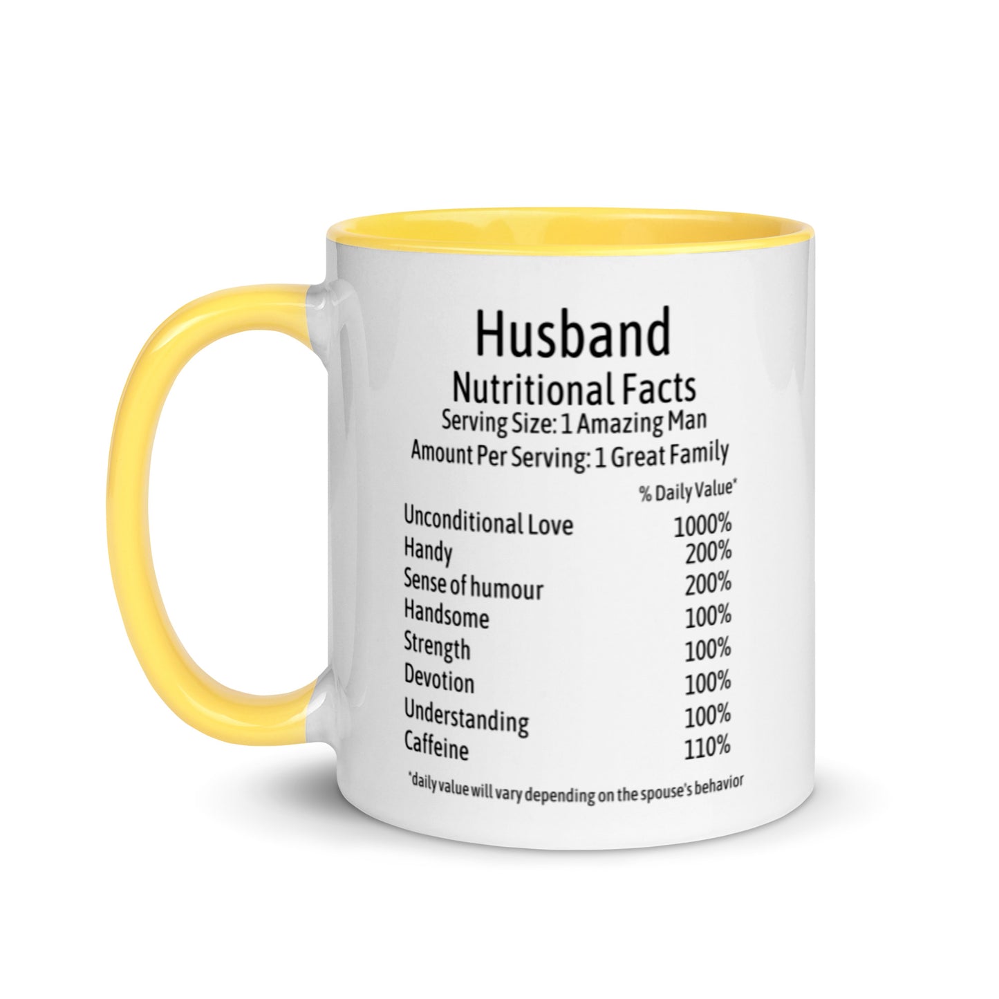 Husband Mug Two Tone Nutrition facts