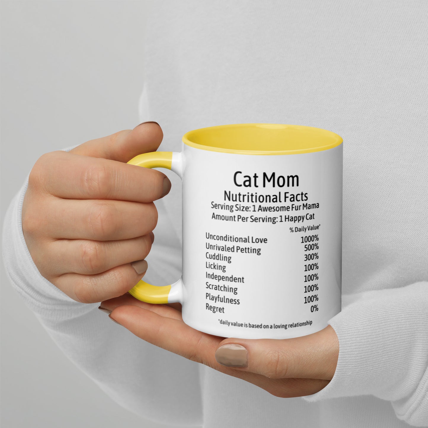 Cat Mom Mug with Color Inside