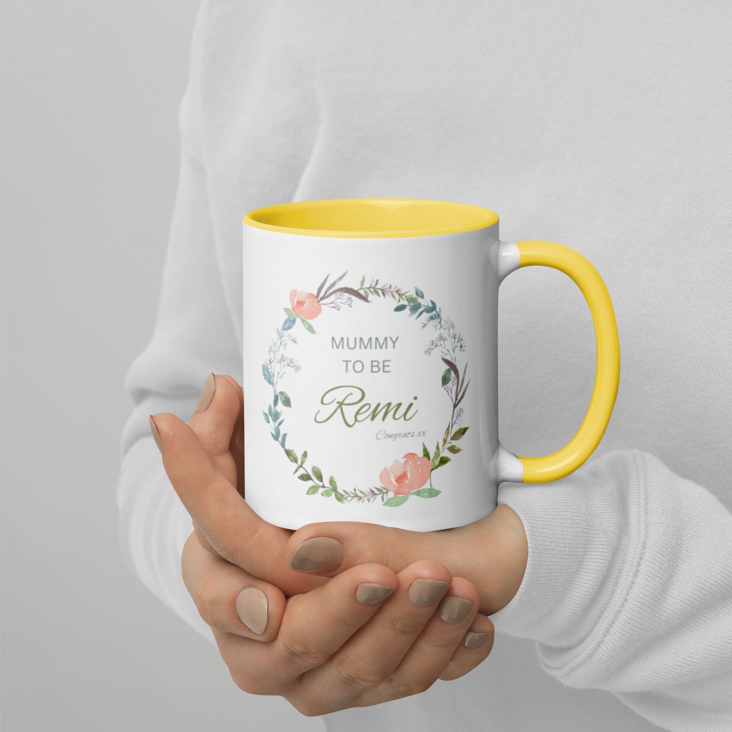 Personalised Baby Shower Mug with Color Inside