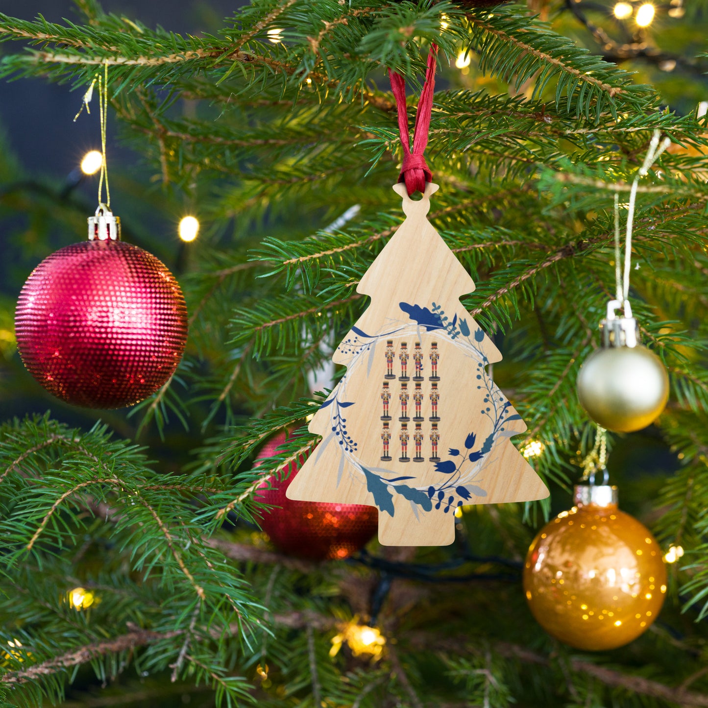 Twelve Drummers Drumming Wooden Ornaments