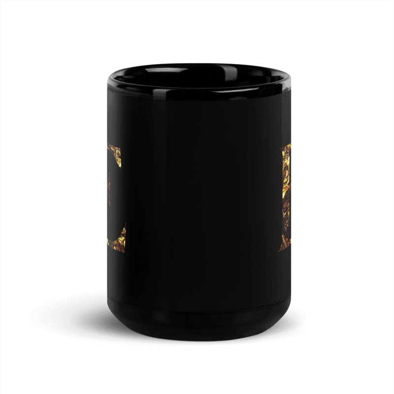 Monogram E Black Glossy Mug