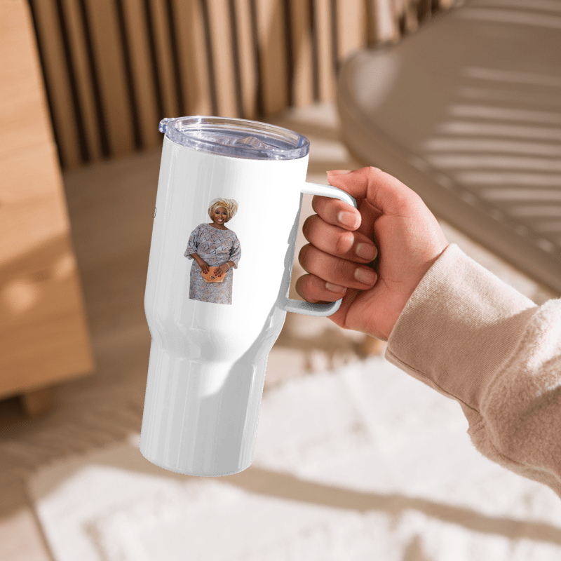 Personalised 50th Birthday Travel mug with a handle