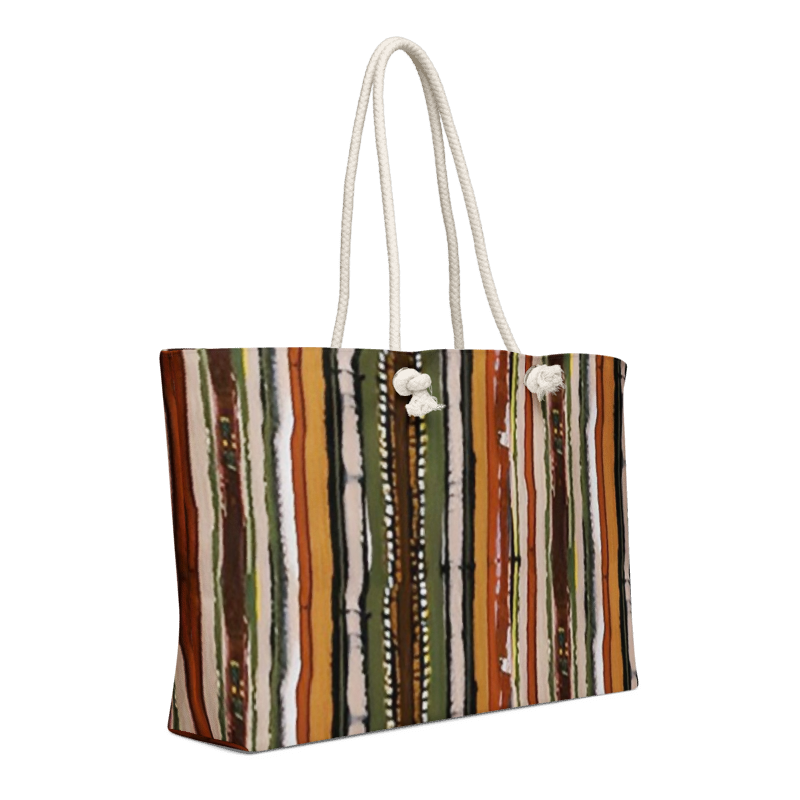 Brown Stripe Oversized weekender bag