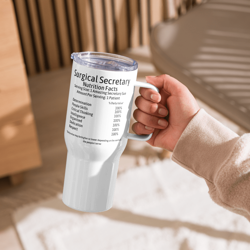 Personalised Surgical Secretary Travel Mug with a handle