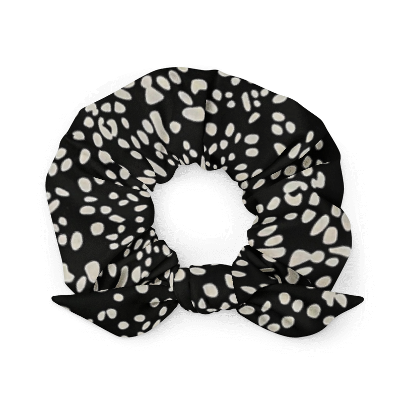 White Dots Scrunchie