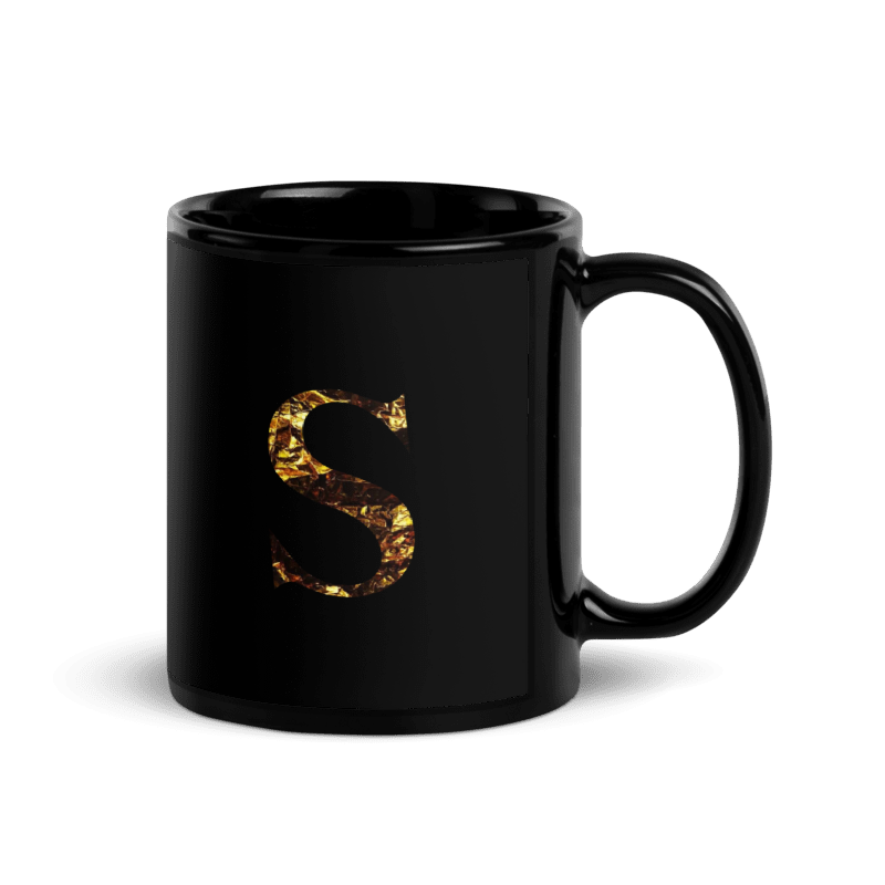 Monogram S Black Glossy Mug
