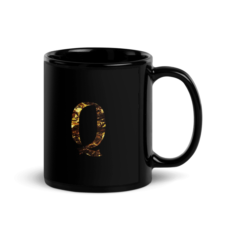 Monogram Q Black Glossy Mug