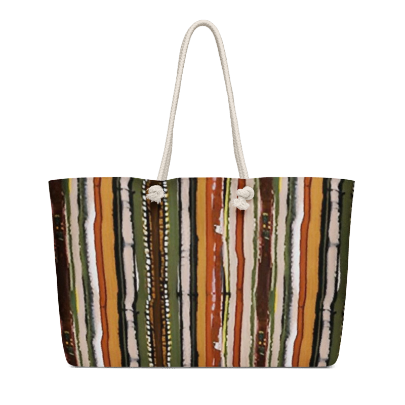 Brown Stripe Oversized weekender bag