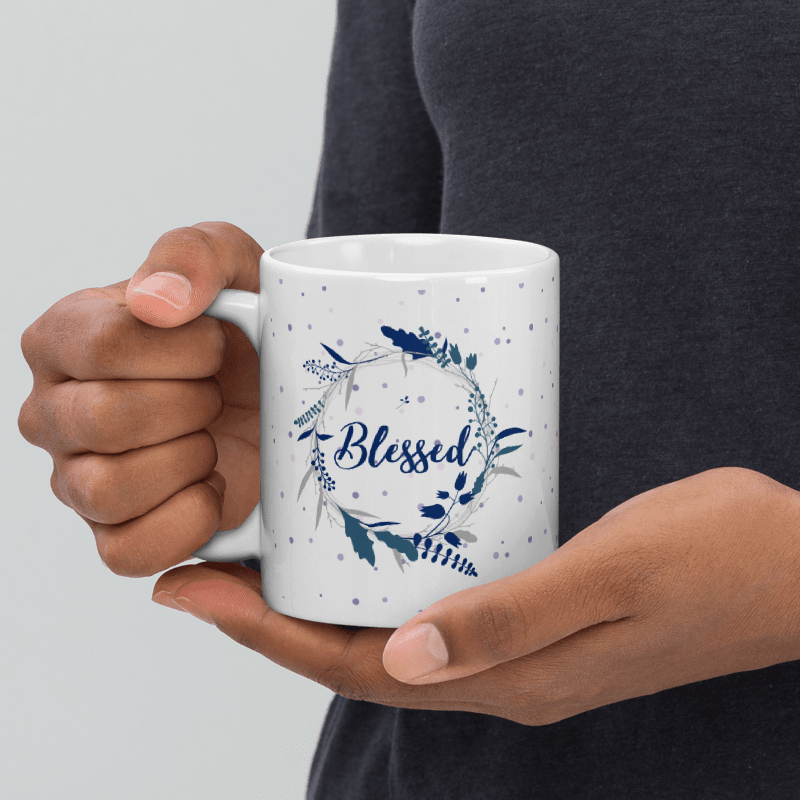 Blessed 11oz White glossy mug