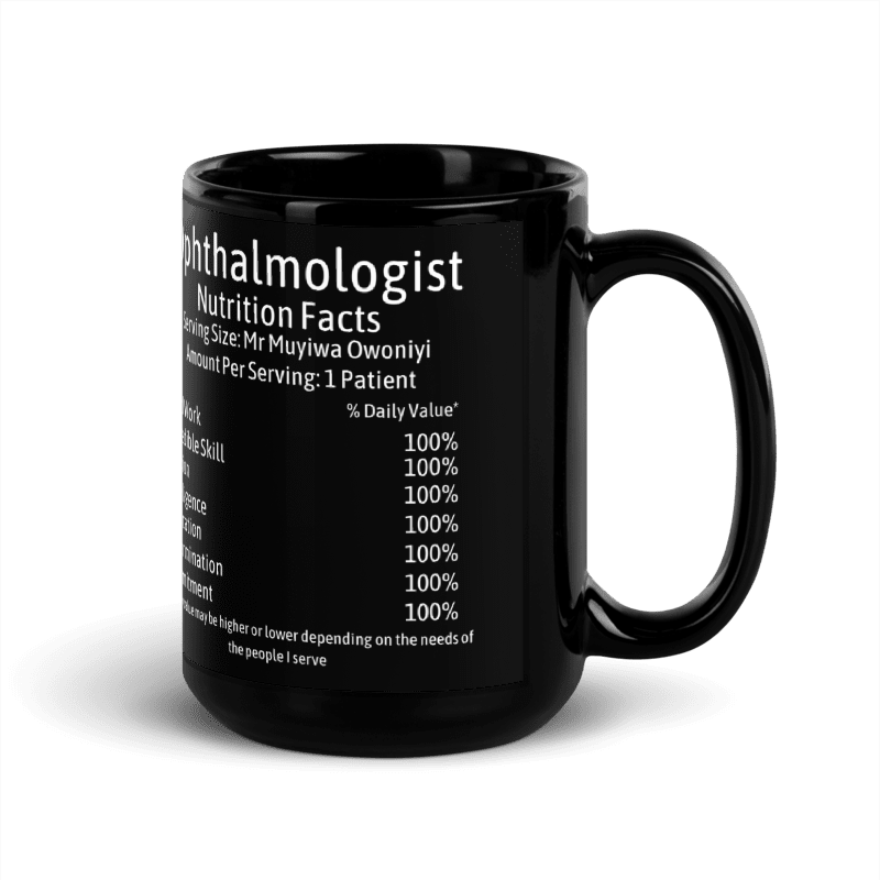 Personalised Ophthalmologist Black Glossy Mug