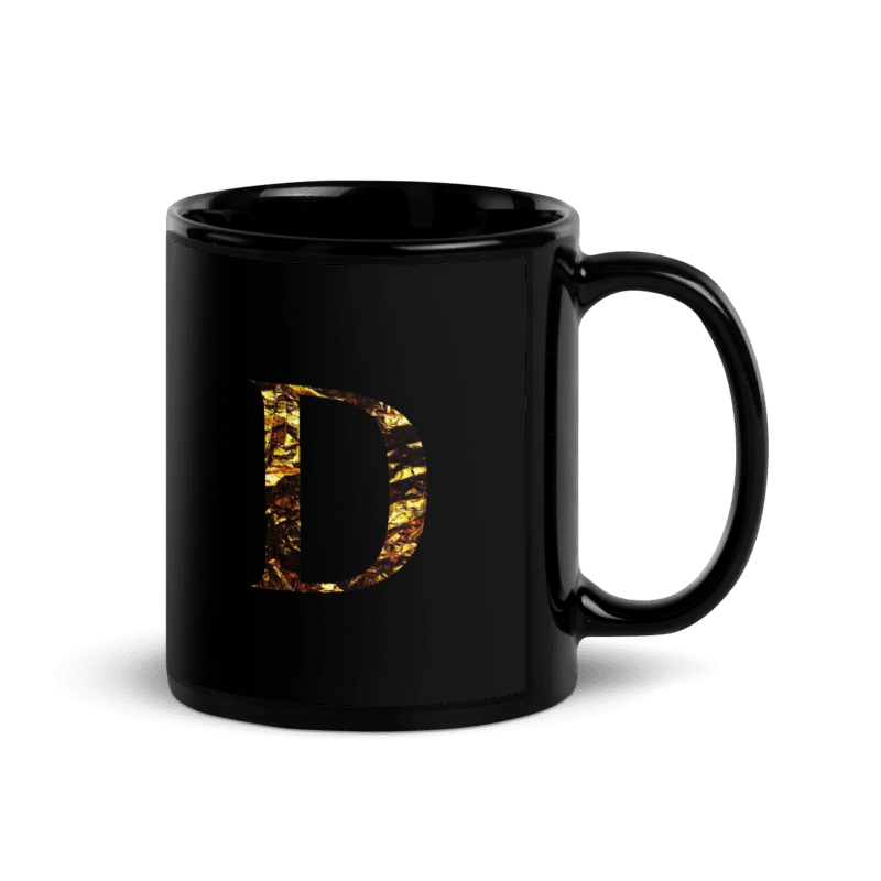 Monogram D Black Glossy Mug