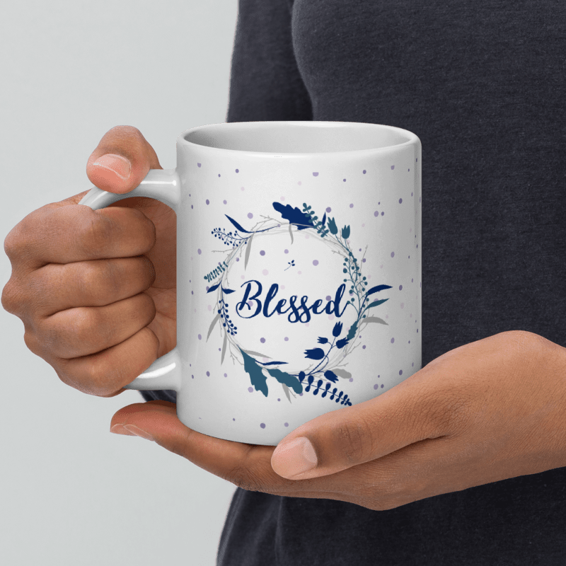 Blessed 20oz White glossy mug