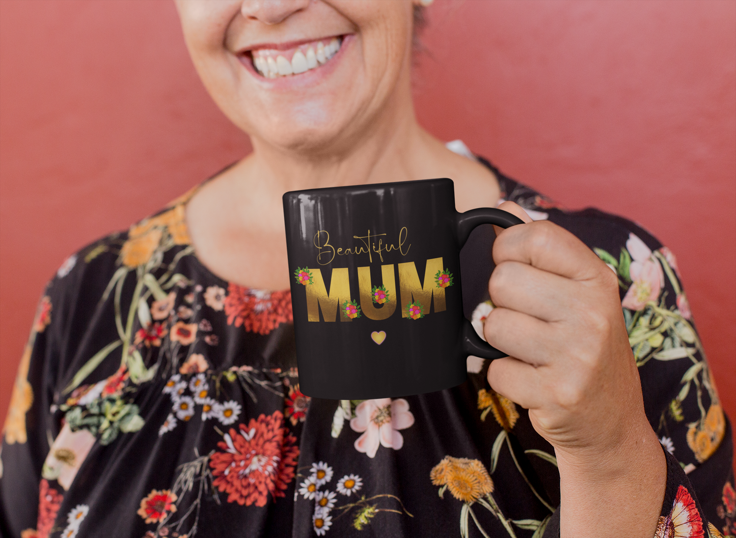 Beautiful Mum Black Glossy Mug