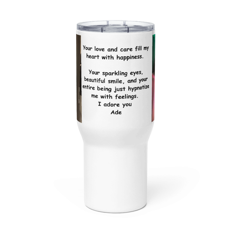 Ade Personalised Valentine Travel mug with a handle