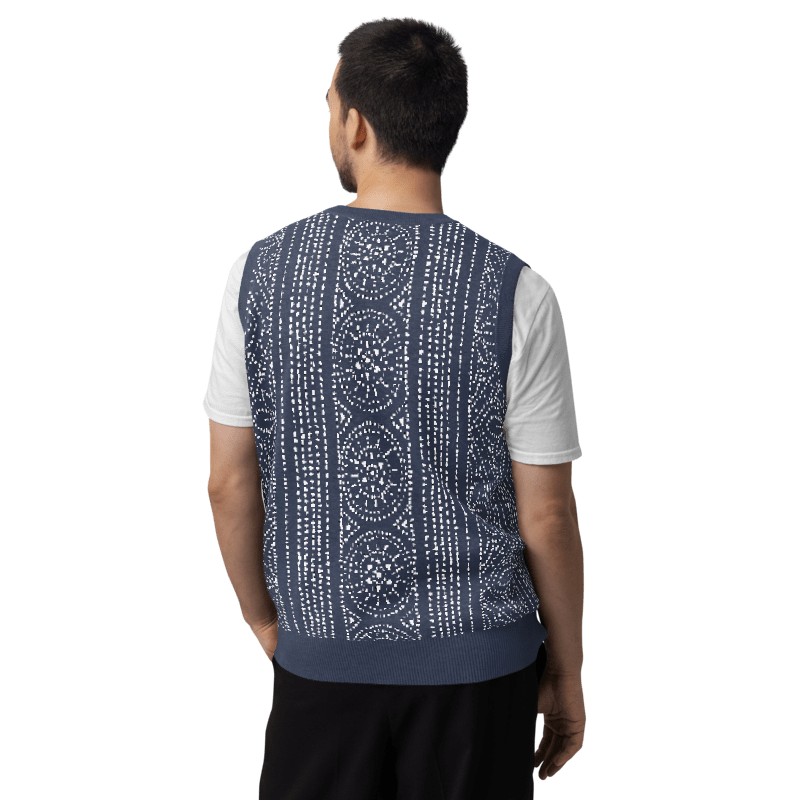 Indigo Knit V-neck vest