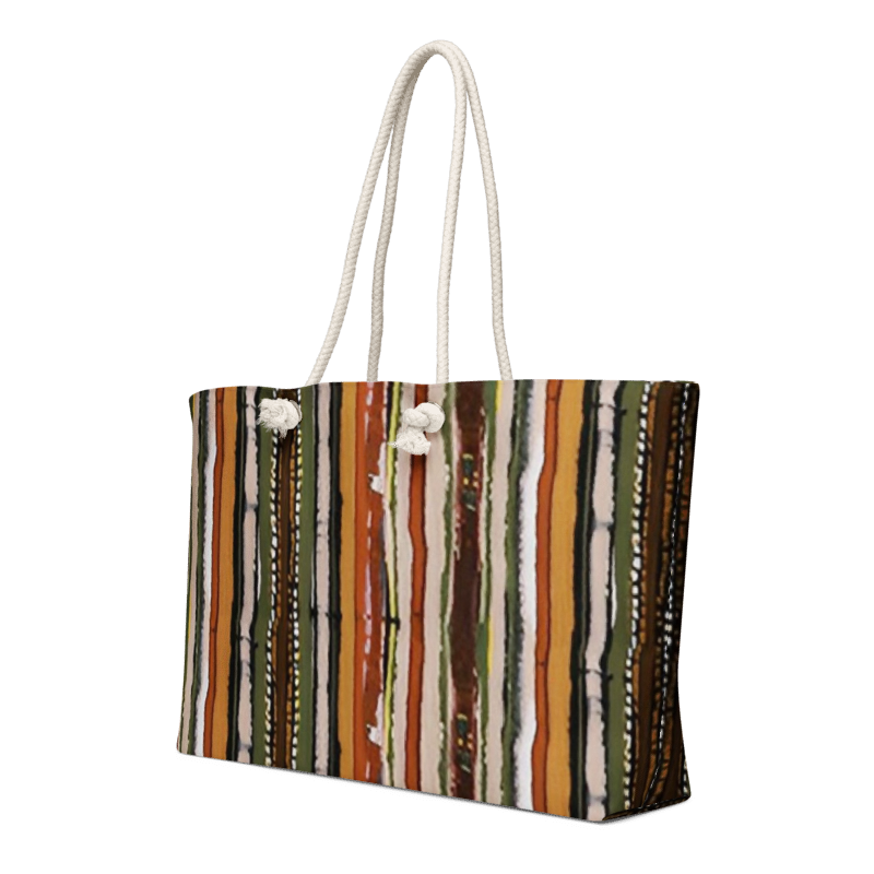Brown Stripe Oversized weekender bag