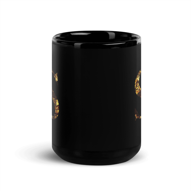 Monogram S Black Glossy Mug