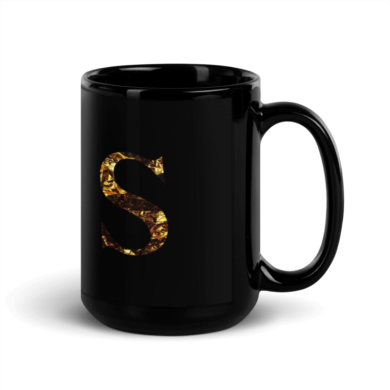 Monogram S Black Glossy Mug