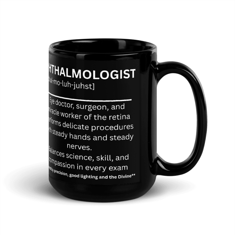 Personalised Ophthalmologist Black Glossy Mug