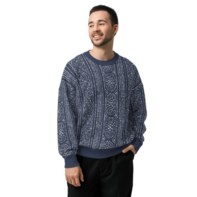 Indigo Relaxed fit knitted crew neck sweater