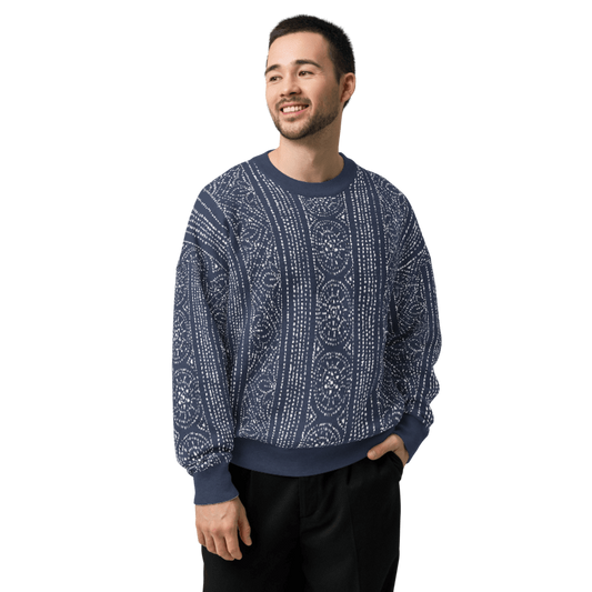 Indigo Relaxed fit knitted crew neck sweater