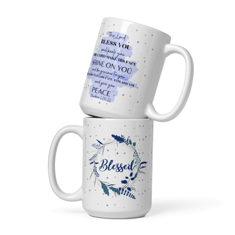 Blessed 15oz White glossy mug