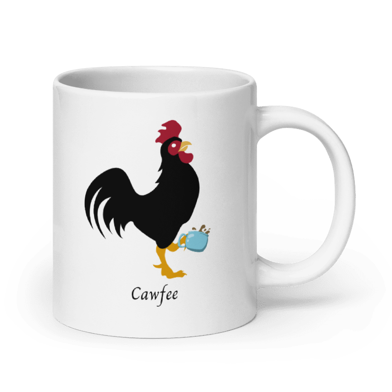 Cawfee 20oz White glossy mug