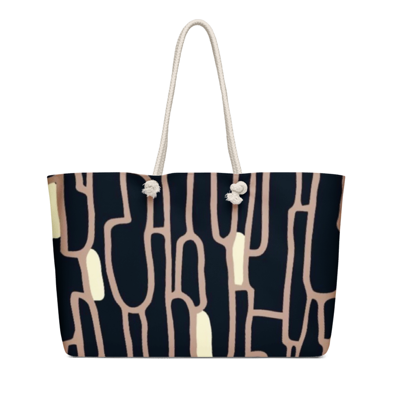 Brown Lines Oversized weekender bag