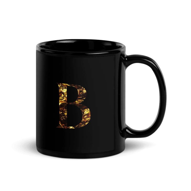 Monogram B Black Glossy Mug