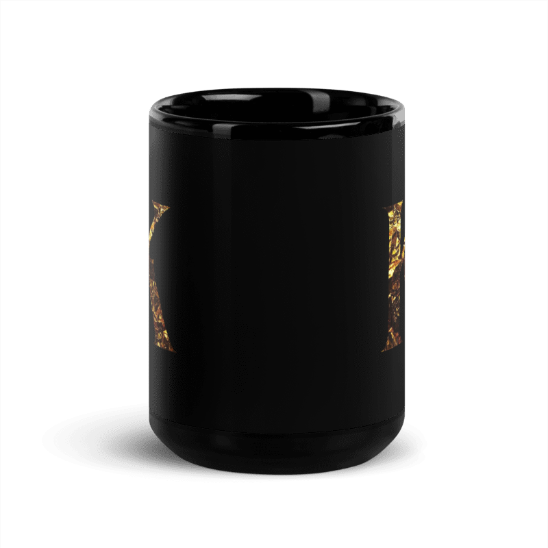 Monogram K Black Glossy Mug