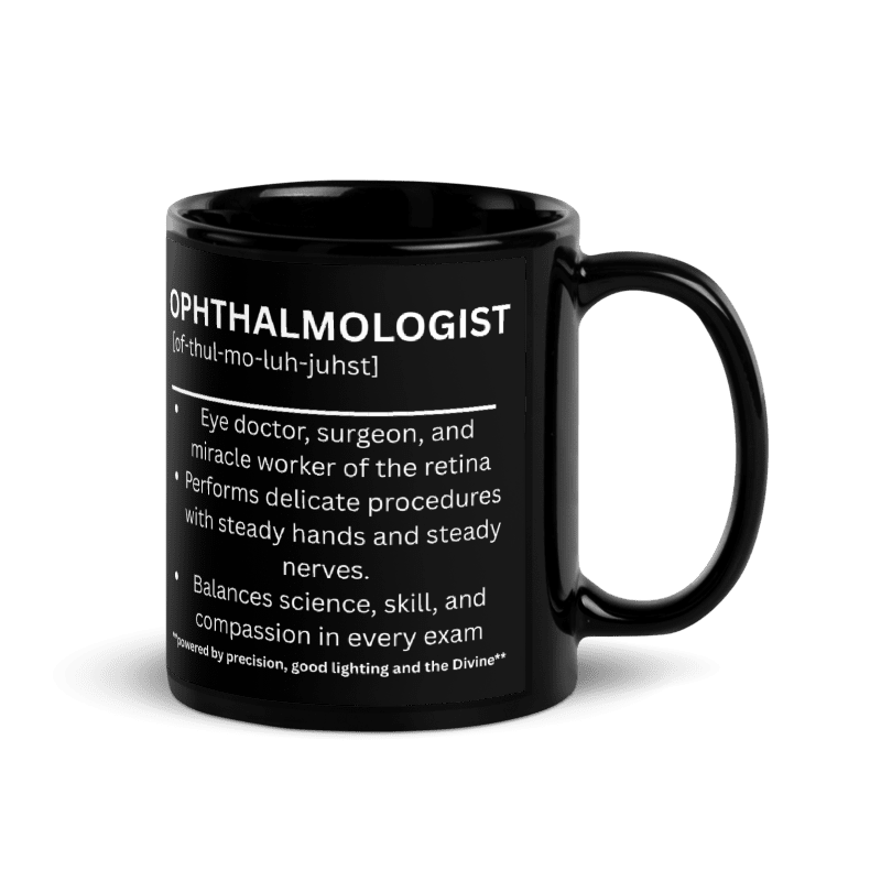 Personalised Ophthalmologist Black Glossy Mug