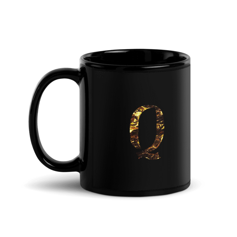 Monogram Q Black Glossy Mug