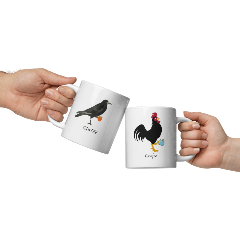 Cawfee 20oz White glossy mug