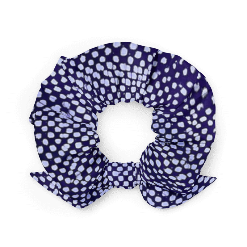 Purple& White Dots Scrunchie