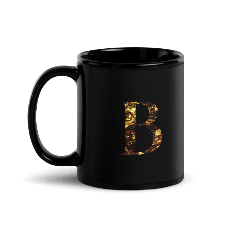 Monogram B Black Glossy Mug