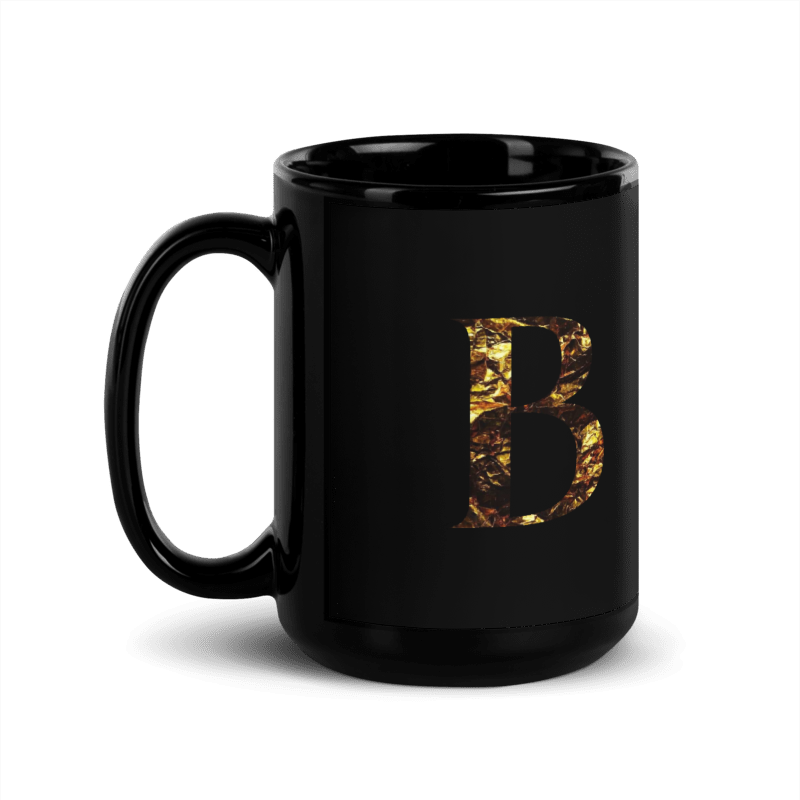 Monogram B Black Glossy Mug