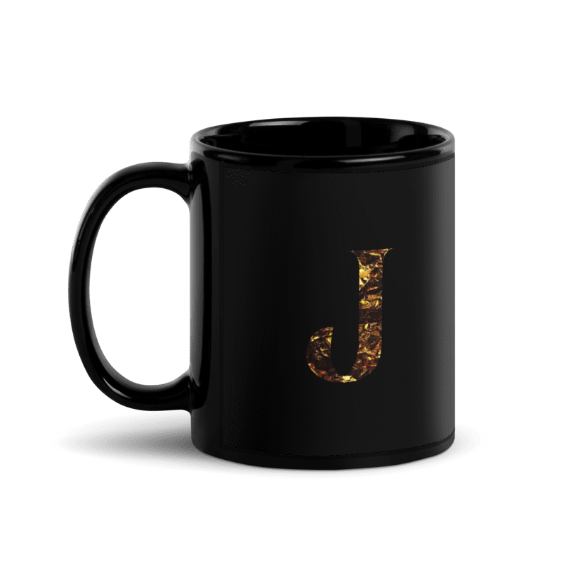 Monogram J Black Glossy Mug