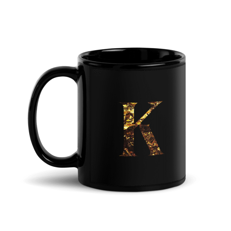 Monogram K Black Glossy Mug
