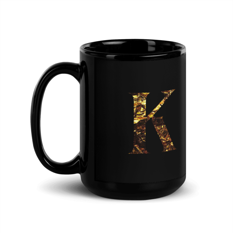 Monogram K Black Glossy Mug