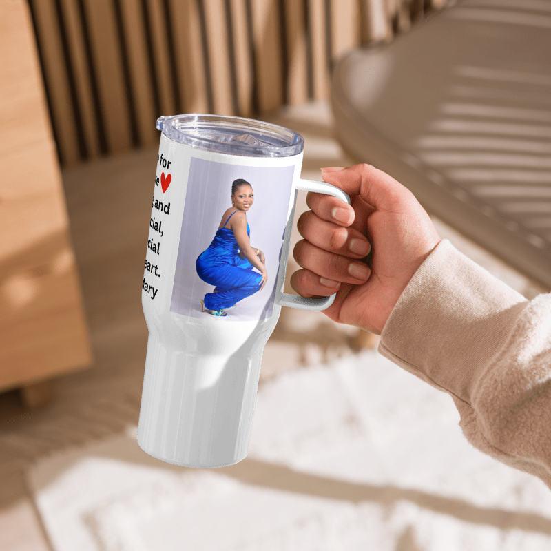 Personalised Valentine Travel mug with a handle