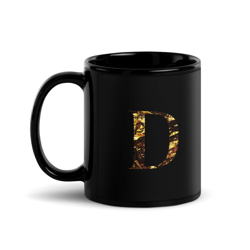 Monogram D Black Glossy Mug
